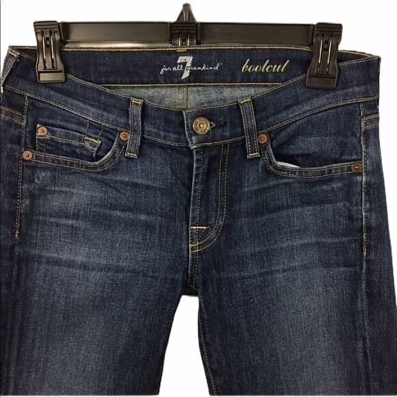 7 for all mankind bootcut dark blue jeans size 25 - Picture 2 of 6